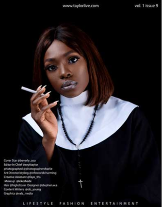 Infamous advertisement featuring Nollywood star Beverly Osu smoking in a nun&rsquo;s habit. Photo: &copy; Taylor Live (https://www.taylorlife.com/)<br>