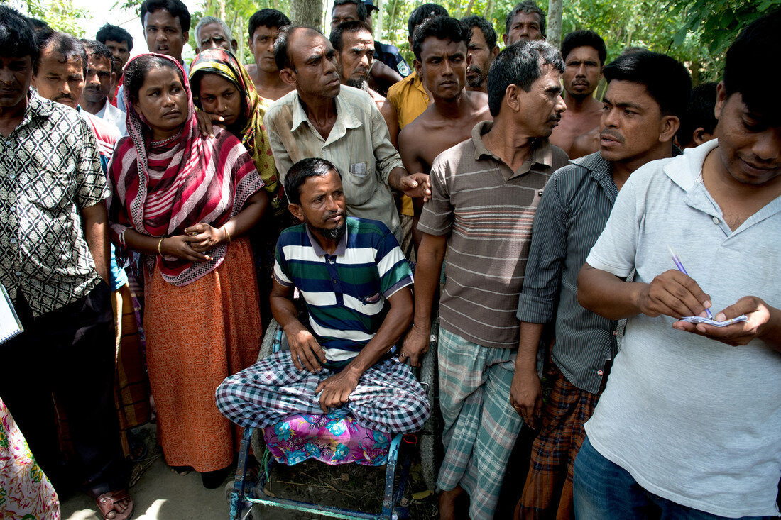 In Bangladesh following heavy flooding, CBM together with a partner organization supported persons with disabilities by providing unconditional grants and quality assistive devices. Photo: &copy; CBM<br>