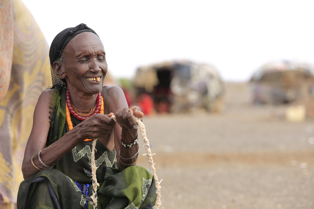 62-year-old, Sharaka from Kenya was born blind and is living with her husband, children and her 86 old mother providing care and support for the family. Photo: &copy; Steve Okumu, HelpAge International<br>