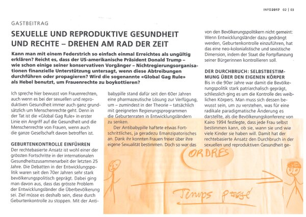 Sexuelle und reproduktive Gesundheit und Rechte: Drehen am Rad der Zeit