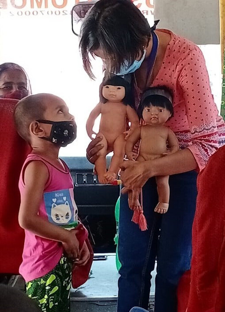 Touch sensitization session for junior children. Photo: &copy; Calcutta Rescue<br>