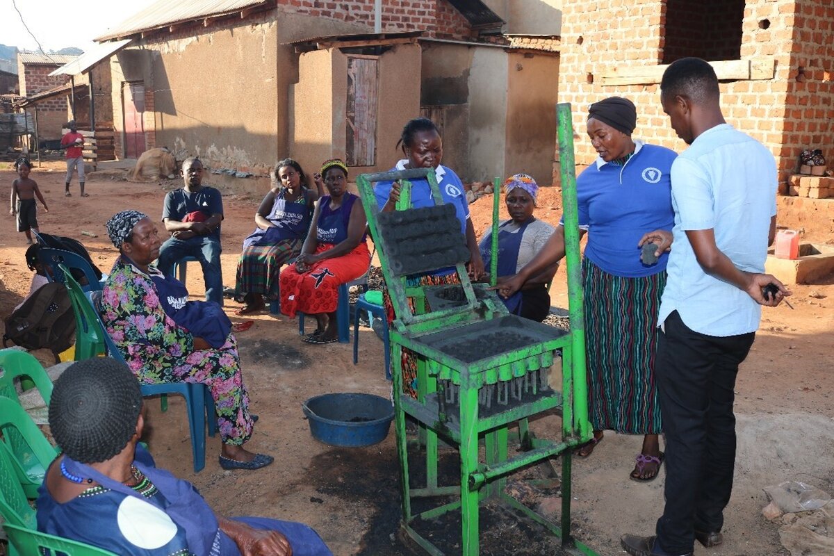 Community members in Bwaise, an urban slum in Kampala taking charge of solid waste management under the support of a local NGO&rsquo;s grant funding. Photo by Frank Gramsen Kizza-Innovations for Development