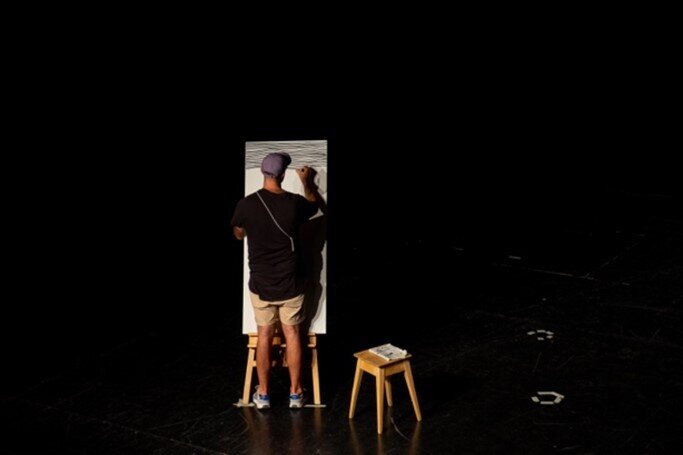 Performance de Fabian Branas, illustrateur, exposition Bulle. Photo : &copy; Nicolas Mu&ntilde;oz