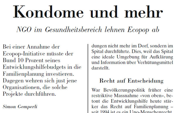 Gesamtheitliche Entwicklungshilfe: Kondome und mehr