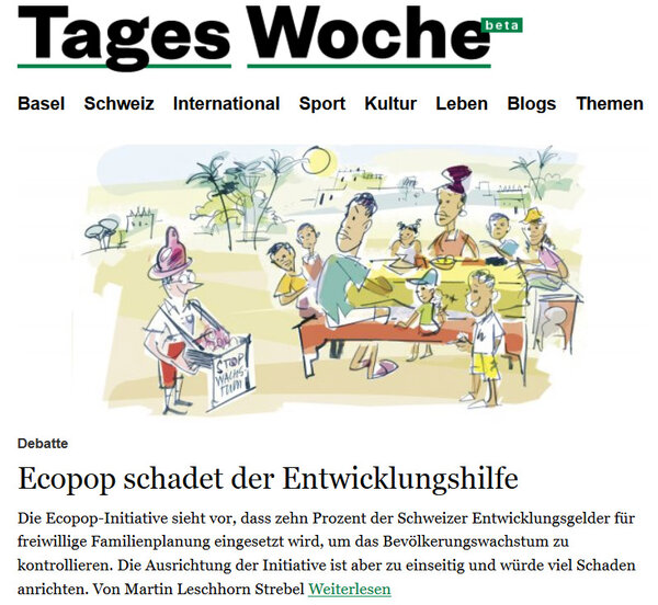 Ecopop schadet der Entwicklungshilfe