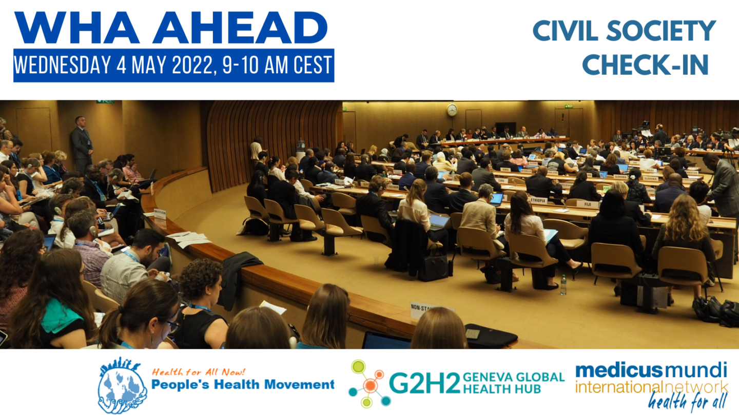 An intersessional civil society check-in between WHO EB150 and WHA75