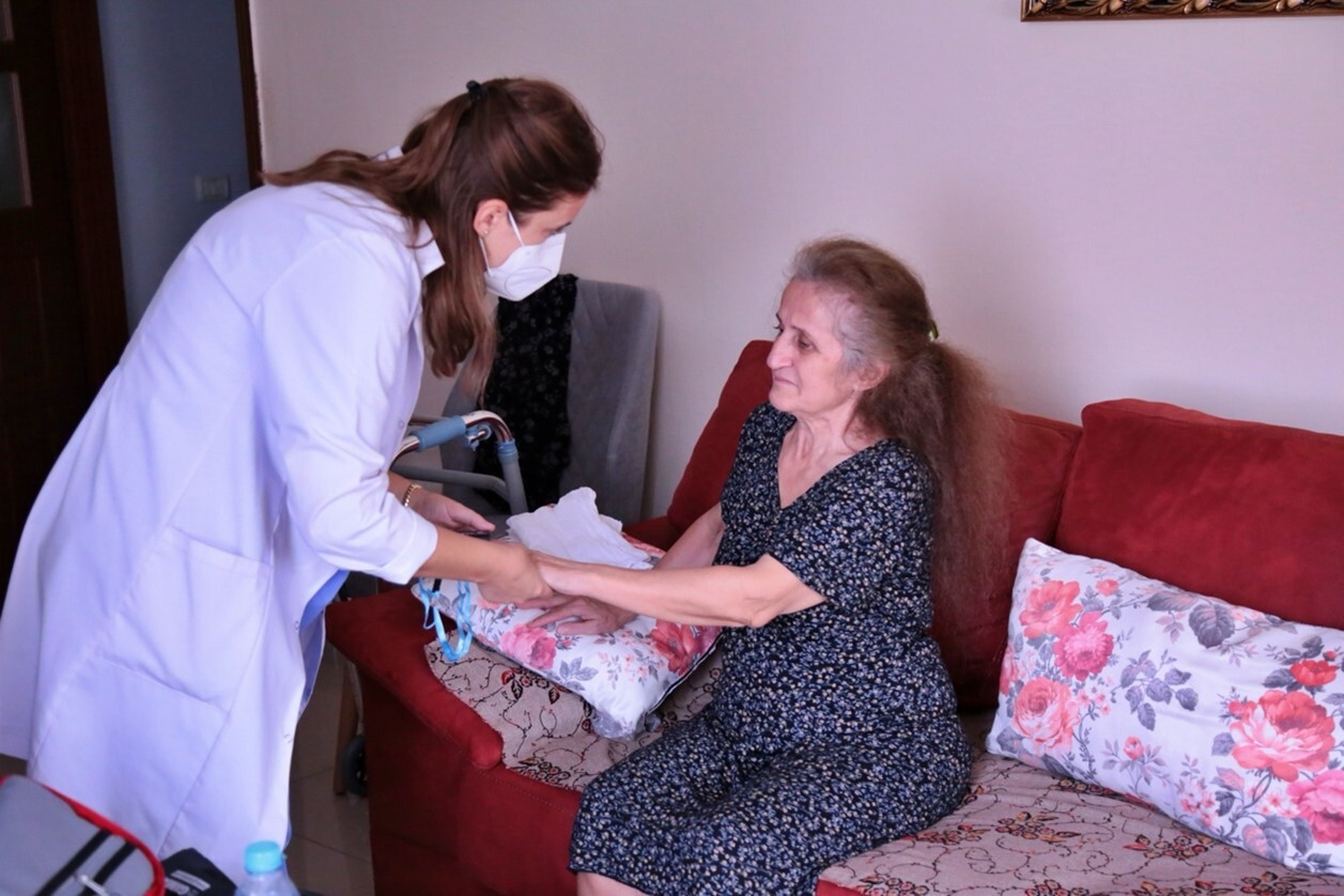 Home care provided by the personnel of Health Centre Dajt, Tirana. September 2024. Photo: &copy; HAP