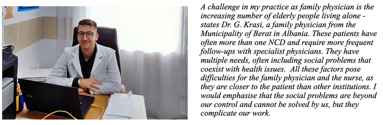 Dr. Geraldo Krasi, a family physician in the Health Center of Velabisht, Berat.  Photo: &copy; HAP.