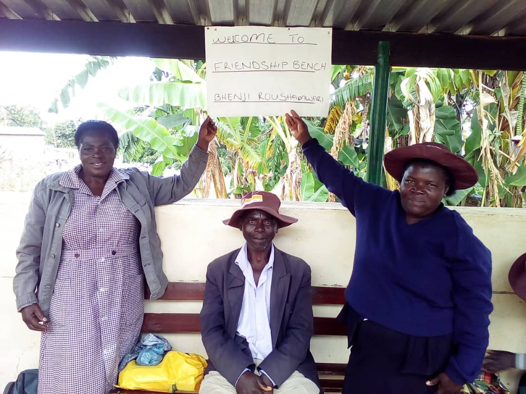 Lay village health sorkers offering mental health services at a rural clinic in Zaka district, Zimbabwe. Photo: &copy; SolidarMed<br>