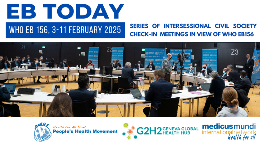 Series of policy debates hosted by the Geneva Global Health Hub (G2H2), 20-24 January 2025, ahead of WHO EB 156
