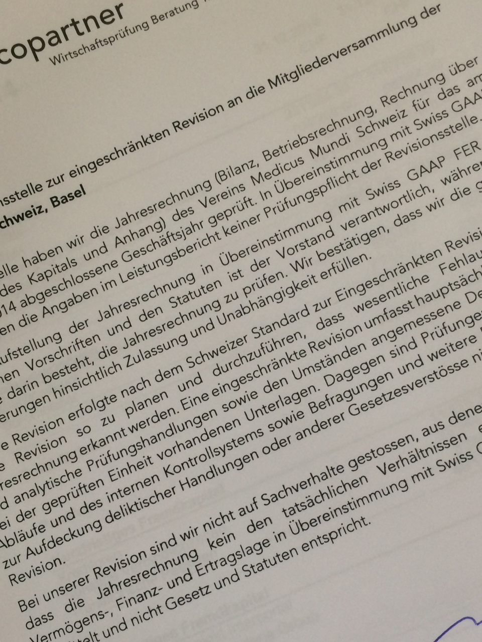 Rapport financier 2014 et rapport Rapport de l’organe de révision
